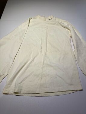 Microsoft Cream High Neck Waffle Knit Shirt with Burgundy Logo